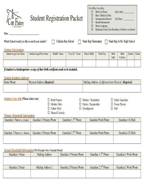 Student Registration Packet