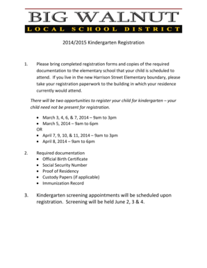 Kindergarten Registration Form