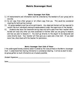 Metric Scavenger Hunt