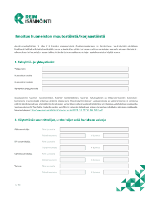 Apartment Renovation Notification Form