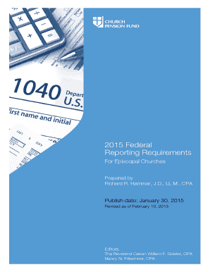 2015 Federal Reporting Requirements for Episcopal Churches