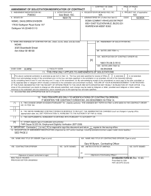 US Federal Contract Modification Form