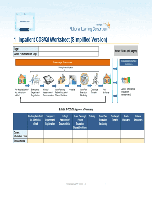 Inpatient Clinical Decision Support Worksheet
