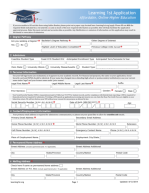 Learning 1st Application Form