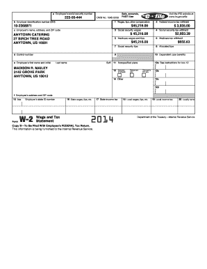 Form W-2 Wage and Tax Statement