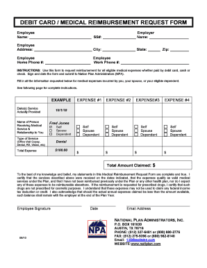 Medical Reimbursement Request Form