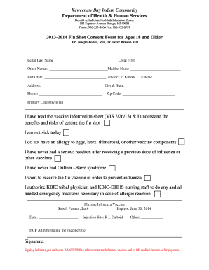 Flu Shot Consent Form