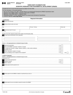 Third-Party Payments for SR&ED Form