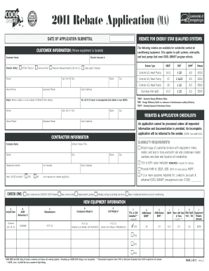 2011 Massachusetts Energy Star Rebate Application