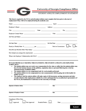 Student-Athlete Employment Statement