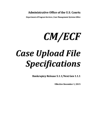 CM/ECF Case Upload File Specifications