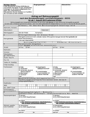 Antrag auf Betreuungsgeld