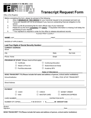 Transcript Request Form