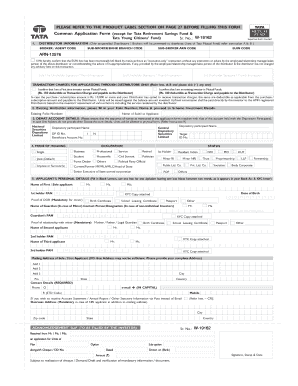 Tata Mutual Fund Application Form