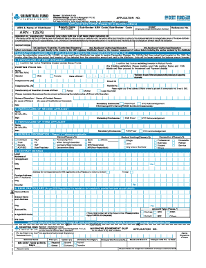 SBI Mutual Fund Application Form