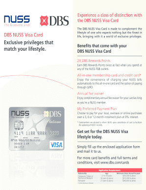 DBS NUSS Visa Card Application Form
