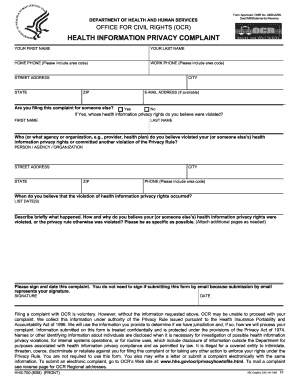 Health Information Privacy Complaint Form