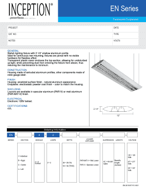 Fluorescent Suspended Lighting Fixture Order Form