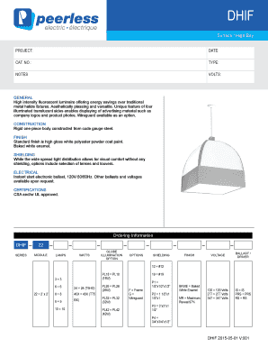 High Bay Fluorescent Luminaire Specification Sheet