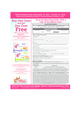 Special K Flatbread Sandwich Rebate Form