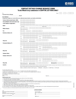 Contact Details Change Request Form