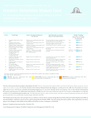 Franklin Templeton Mutual Fund Application Form