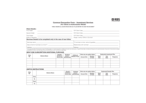 Common Transaction Form - Investment Services