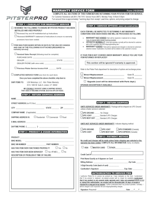 Pitster Warranty Service Form