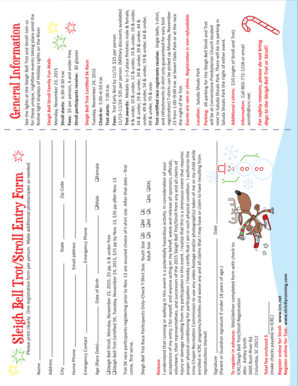 Sleigh Bell Trot/Stroll Entry Form