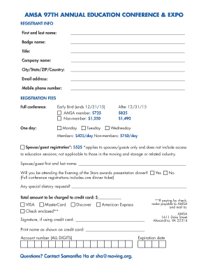 AMSA 97th Annual Education Conference Registration Form