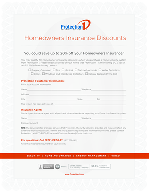 Homeowners Insurance Discount Form