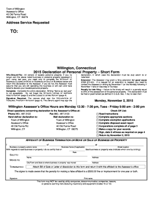 2015 Connecticut Personal Property Declaration