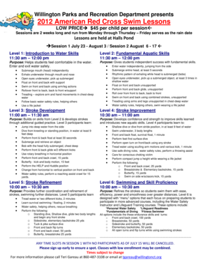 B2012b Swim Lesson Infopdf Adobe Acrobat 70 Document - Willington