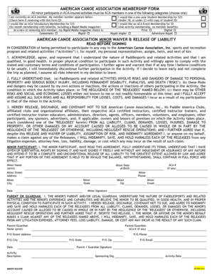 American Canoe Association Membership Form