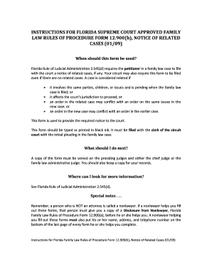 Florida Notice of Related Cases Form