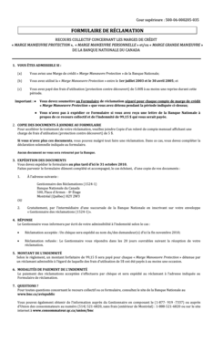 Formulaire de réclamation