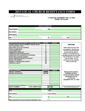 2013 Local Church Remittance Form
