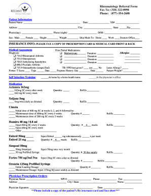 Rheumatology Referral Form