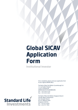 Global SICAV Institutional Investor Account Opening Application Form