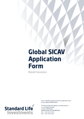 Global SICAV Retail Investor Application Form