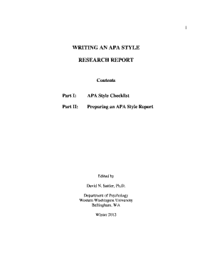 APA Style Research Report Checklist