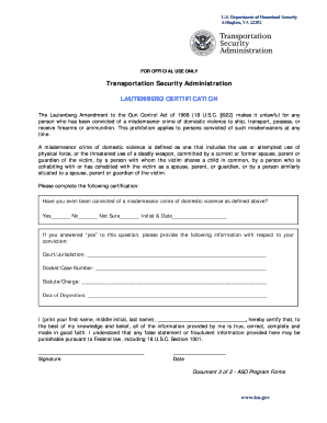 Lautenberg Certification Form