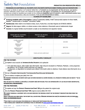 Formulario de Inscripción al Programa de Asistencia al Paciente