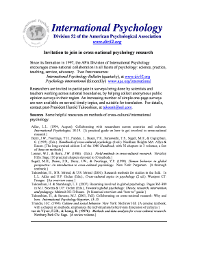 Cross-National Psychology Research Invitation
