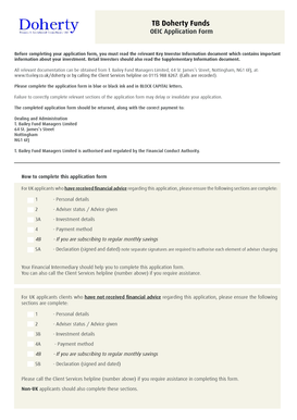 TB Doherty Funds OEIC Application Form