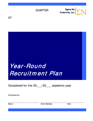 Year-round Recruitment Plan Template - Sigma Nu