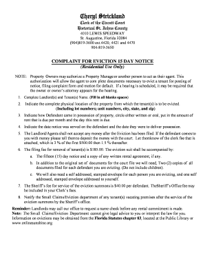 Florida 15 Day Eviction Notice