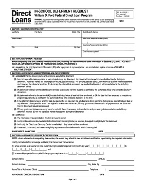 In-School Deferment Request Form