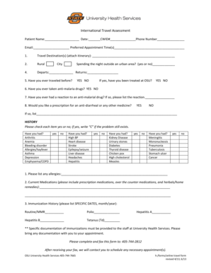 International Travel Assessment Form