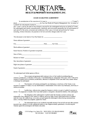 Lease Guarantee Agreement